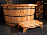 Baignoire de style japonais Ofuro ronde en bois Sumo