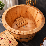Baignoire de style japonais Ofuro ronde en bois Sumo