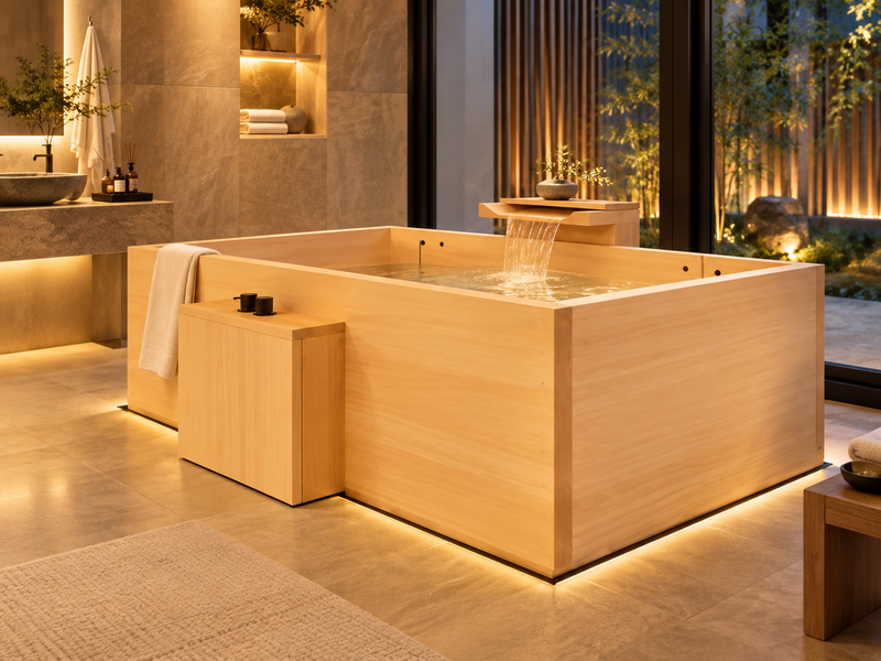 Geisha Japanese-style wooden Ofuro bathtub