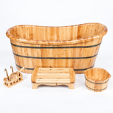 Zen Japanese-style wooden Ofuro bathtub