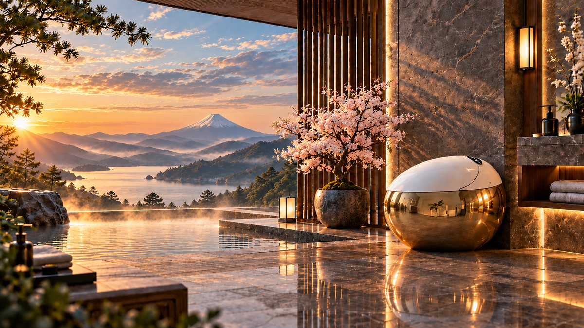 Japan WC — Clean Intimity, paysage japonais et architecture en bois