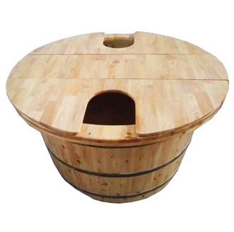 Baignoire style japonais ronde en bois 